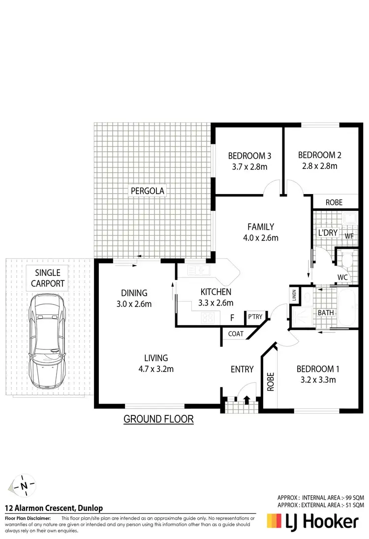 Floorplan of Homely house listing, 12 Alarmon Crescent, Dunlop ACT 2615