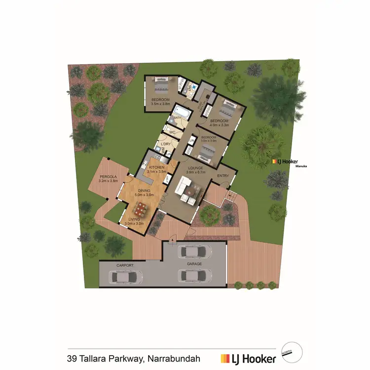 Floorplan of Homely house listing, 39 Tallara Parkway, Narrabundah ACT 2604