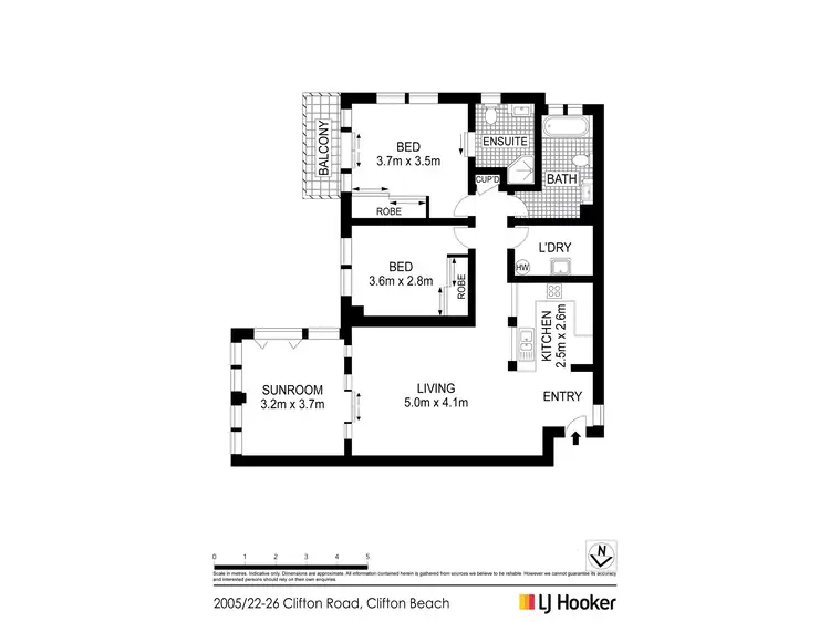 Floorplan of Homely unit listing, 2005/40-42 Clifton Road, Clifton Beach QLD 4879