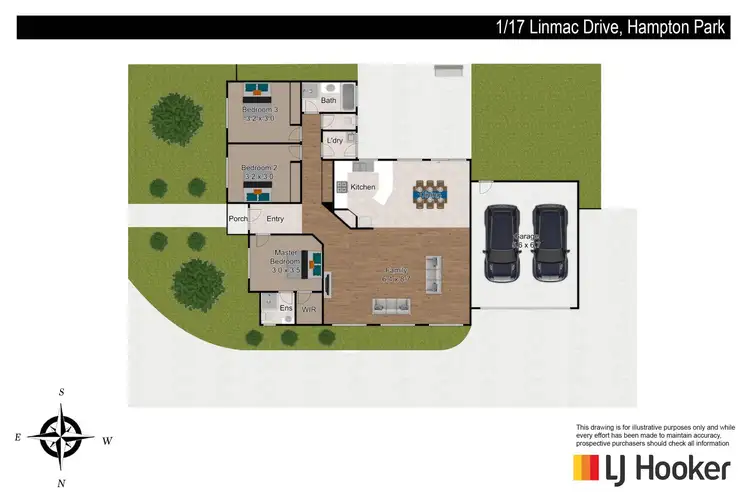 Floorplan of Homely unit listing, 1/17 Linmac Drive, Hampton Park VIC 3976