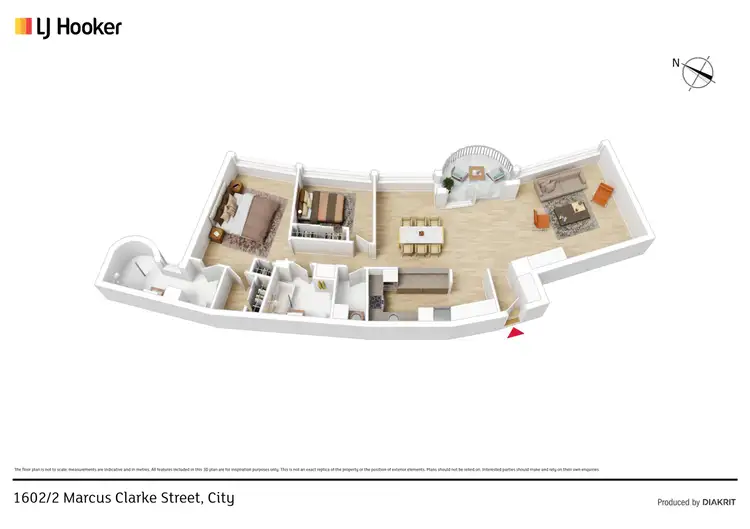 Floorplan of Homely apartment listing, 1602/2 Marcus Clarke Street, City ACT 2601