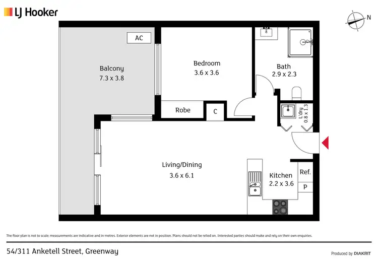 Floorplan of Homely unit listing, 54/311 Anketell Street, Greenway ACT 2900