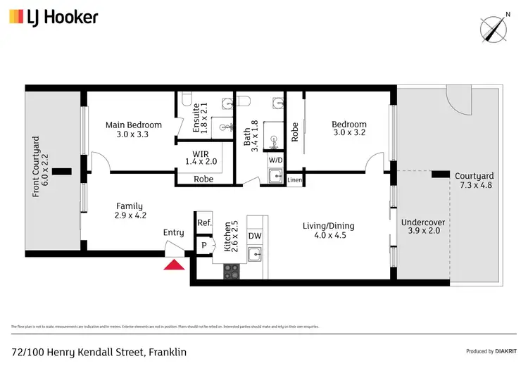 Floorplan of Homely apartment listing, 72/100 Henry Kendall Street, Franklin ACT 2913