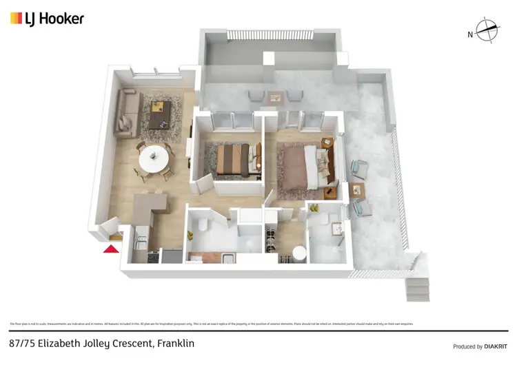 Floorplan of Homely apartment listing, 87/75 Elizabeth Jolley Crescent, Franklin ACT 2913
