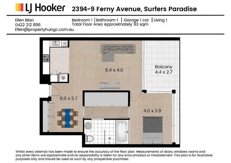 Floorplan of Homely apartment listing, 2394/9 Ferny Avenue, Surfers Paradise QLD 4217