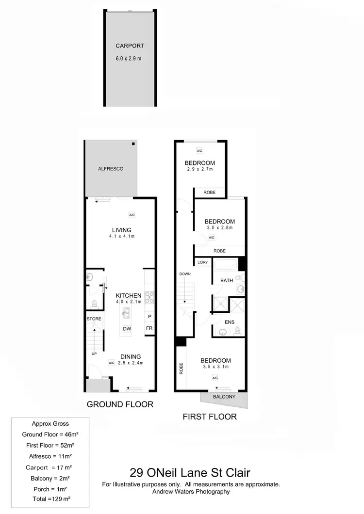 Floorplan of Homely townhouse listing, 29 O'Neil Lane, St Clair SA 5011