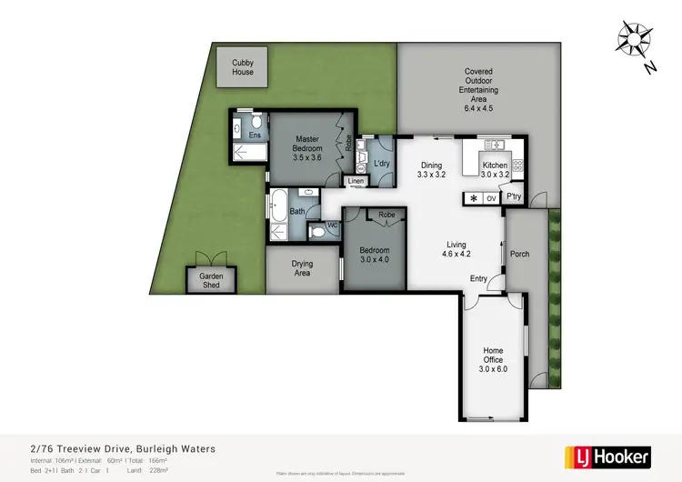 Floorplan of Homely semi-detached listing, 2/76 Treeview Drive, Burleigh Waters QLD 4220