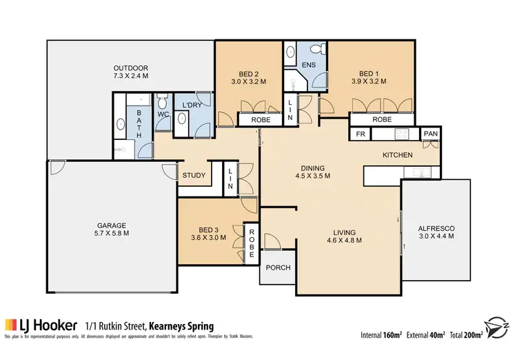 Floorplan of Homely unit listing, 1/1 Rutkin Street, Kearneys Spring QLD 4350