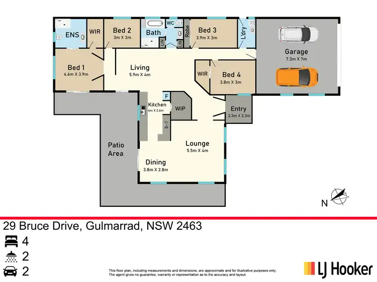 Floorplan of Homely rural property listing, 29 Bruce Drive, Gulmarrad NSW 2463