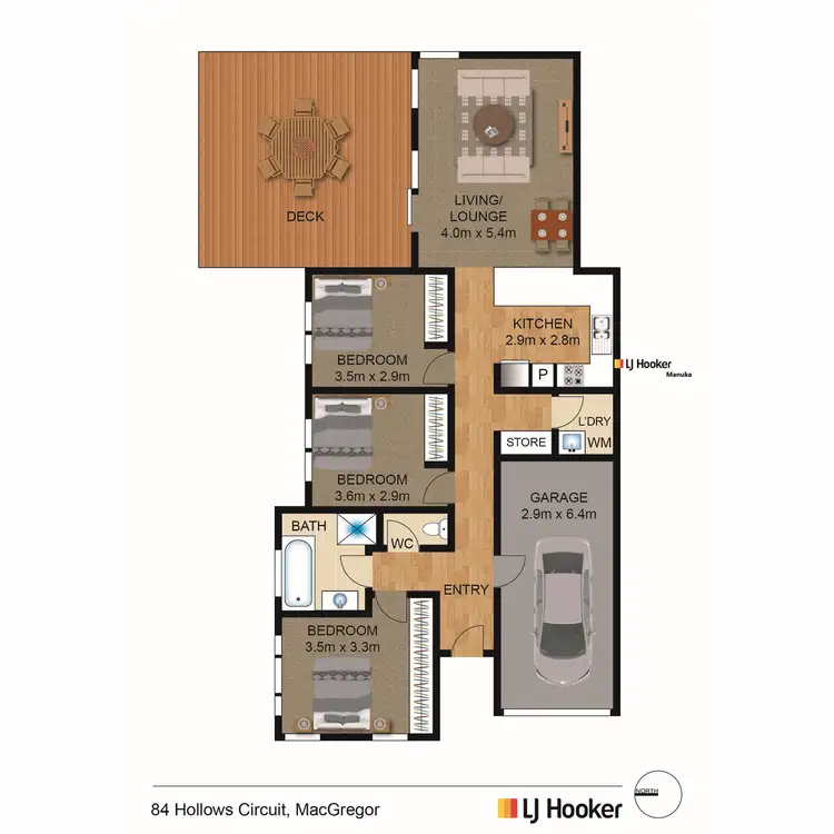 Floorplan of Homely house listing, 84 Hollows Circuit, Macgregor ACT 2615
