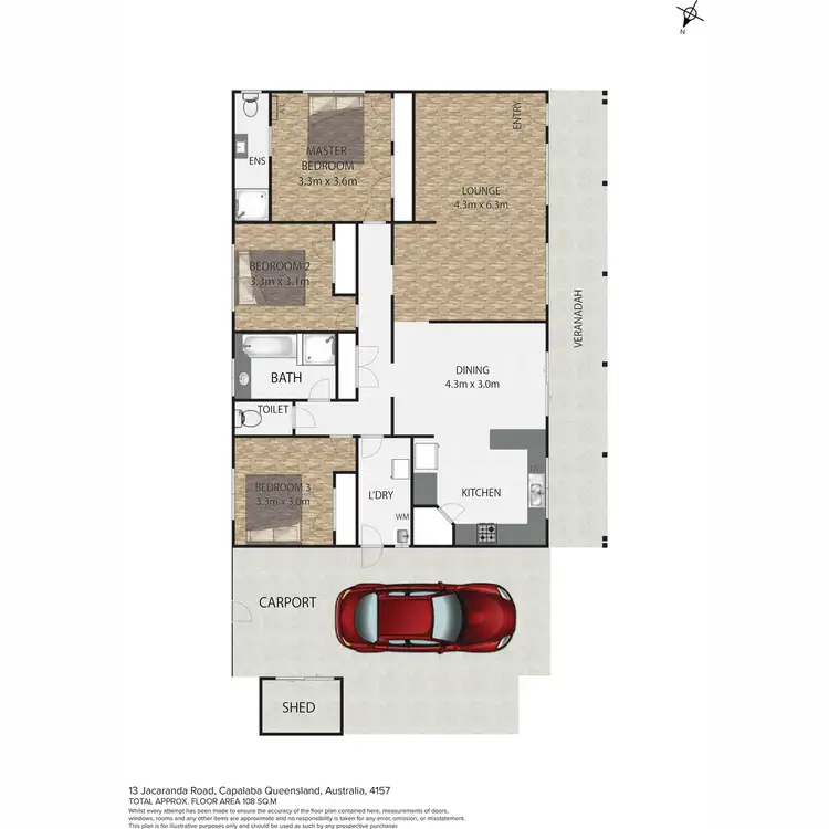 Floorplan of Homely house listing, 13 Jacaranda Road, Capalaba QLD 4157