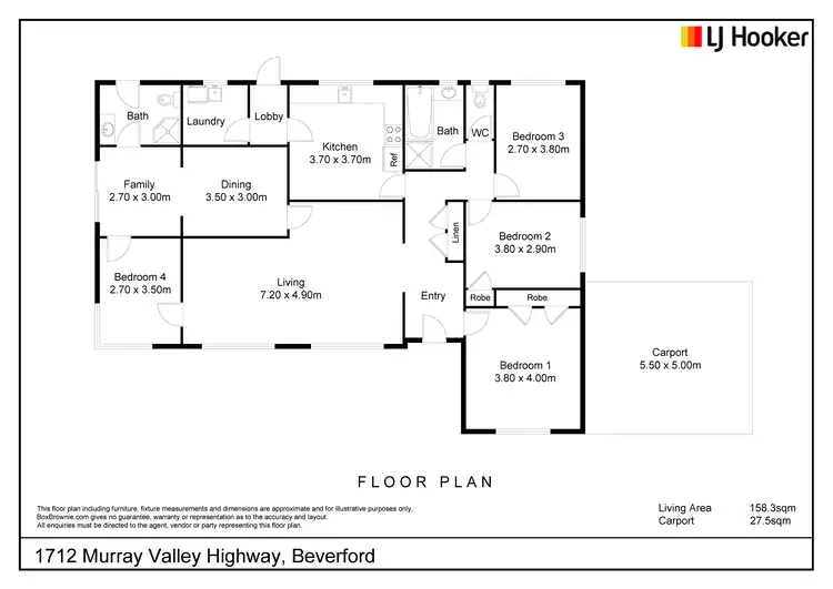 Floorplan of Homely house listing, 1712 Murray Valley Highway, Beverford VIC 3590