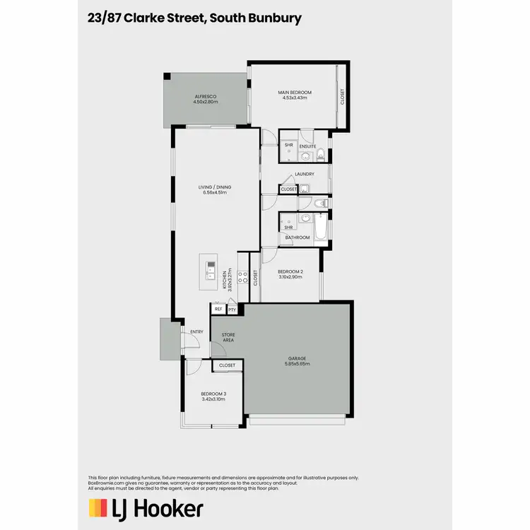Floorplan of Homely unit listing, 23/87 Clarke Street, South Bunbury WA 6230