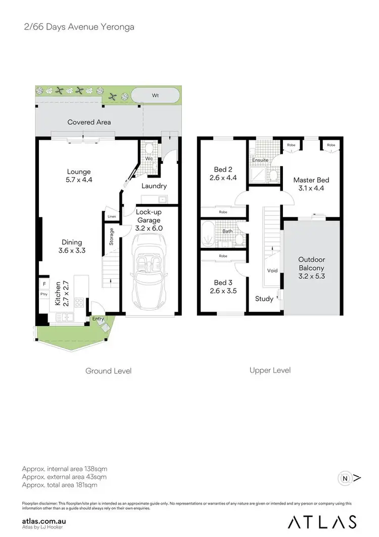 Floorplan of Homely townhouse listing, 2/66 Days Avenue, Yeronga QLD 4104