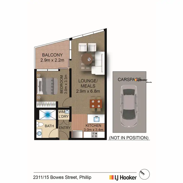 Floorplan of Homely apartment listing, 2311/15 Bowes Street, Phillip ACT 2606