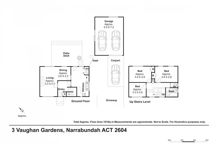 Floorplan of Homely semi-detached listing, 3 Vaughan Gardens, Narrabundah ACT 2604