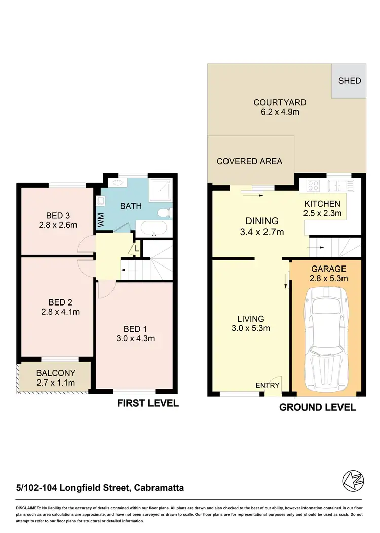 Floorplan of Homely townhouse listing, 5/102 Longfield St, Cabramatta NSW 2166