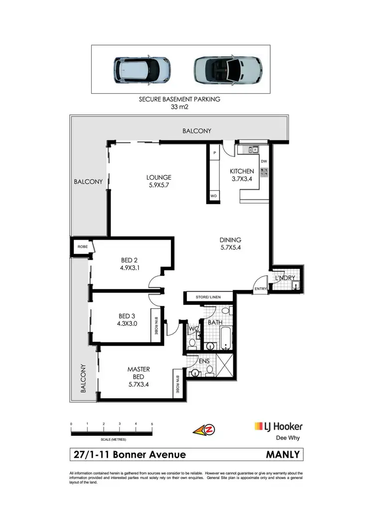Floorplan of Homely apartment listing, 27/1-11 Bonner Avenue, Manly NSW 2095