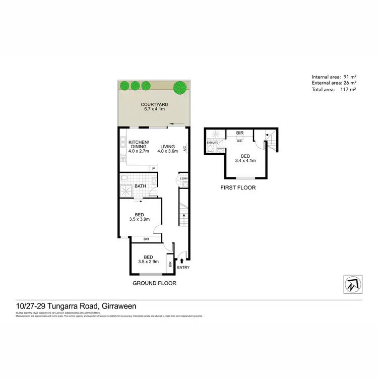 Floorplan of Homely townhouse listing, 10/27-29 Tungarra Road, Girraween NSW 2145
