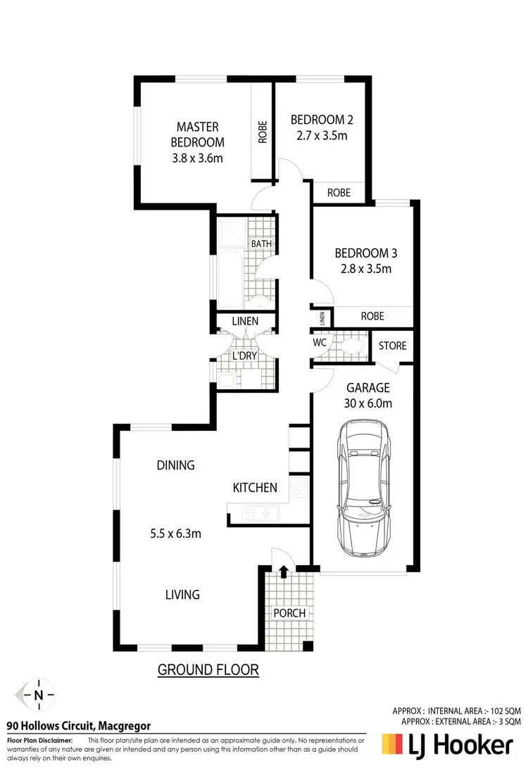 Floorplan of Homely house listing, 90 Hollows Circuit, Macgregor ACT 2615