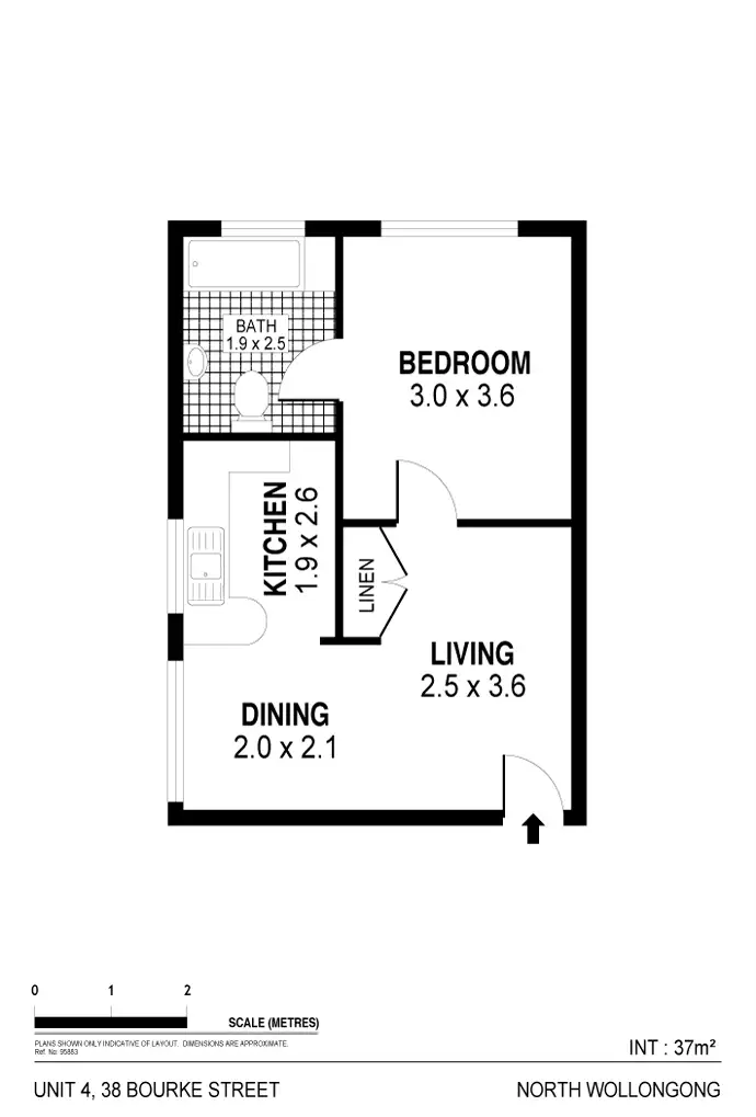 Floorplan of Homely unit listing, 4/38 Bourke Street, North Wollongong NSW 2500