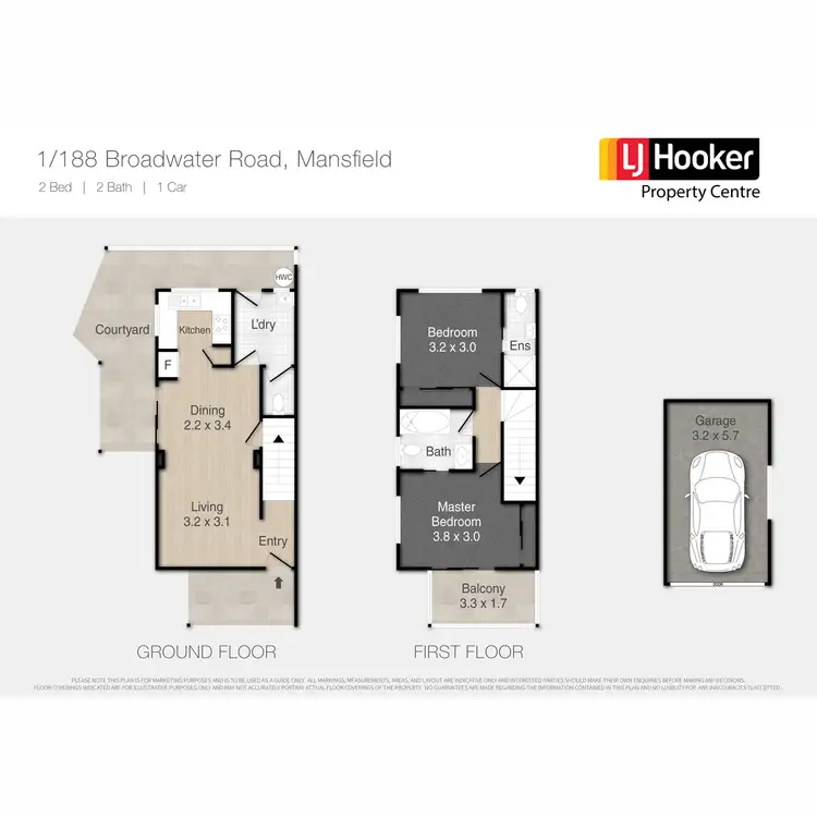 Floorplan of Homely townhouse listing, 1/188 Broadwater Road, Mansfield QLD 4122