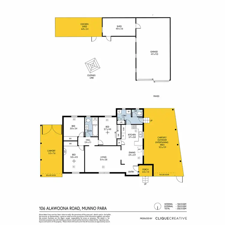 Floorplan of Homely house listing, 106 Alawoona Road, Munno Para SA 5115