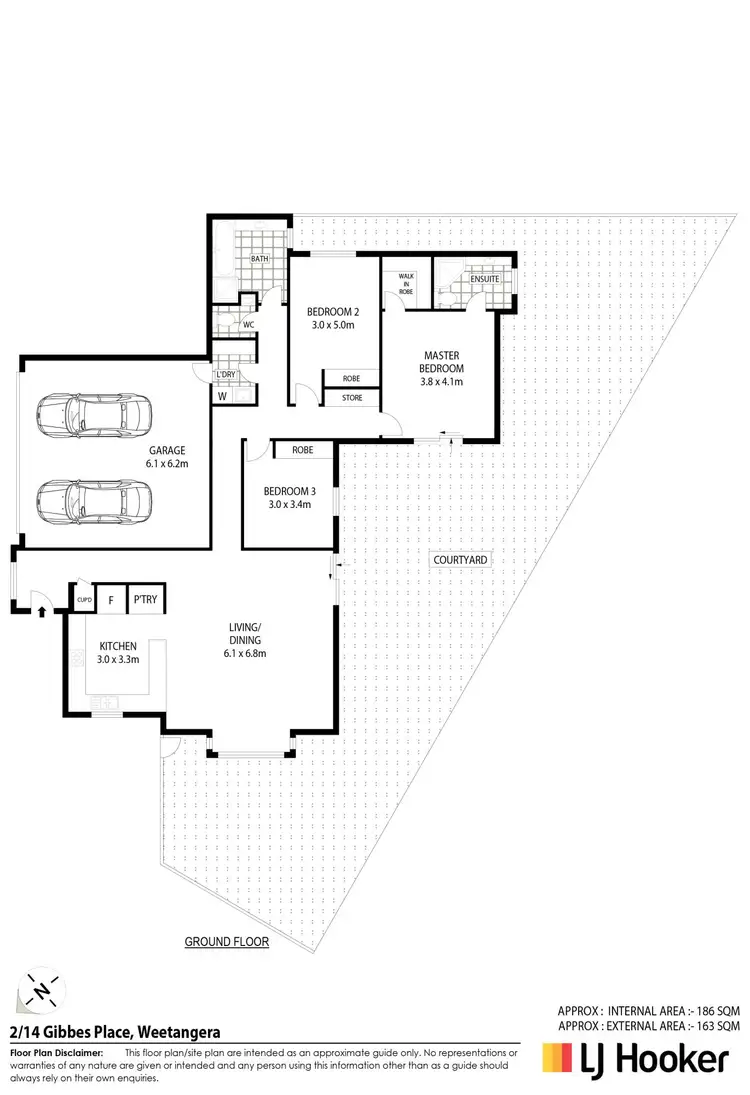 Floorplan of Homely townhouse listing, 2/14 Gibbes Place, Weetangera ACT 2614