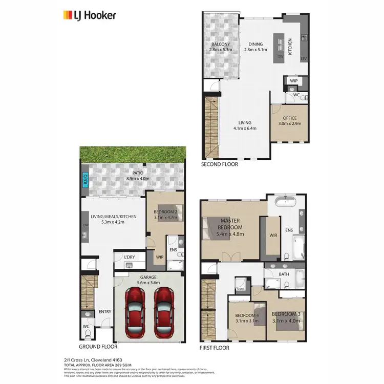 Floorplan of Homely townhouse listing, 2/1 Cross Lane, Cleveland QLD 4163