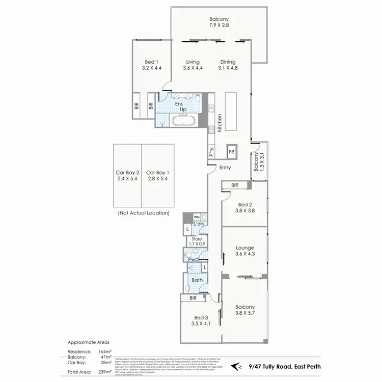 Floorplan of Homely apartment listing, 9/47 Tully Road, East Perth WA 6004