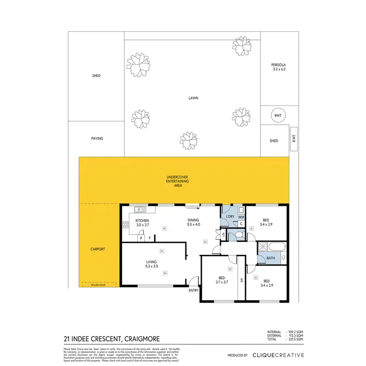 Floorplan of Homely house listing, 21 Indee Crescent, Craigmore SA 5114