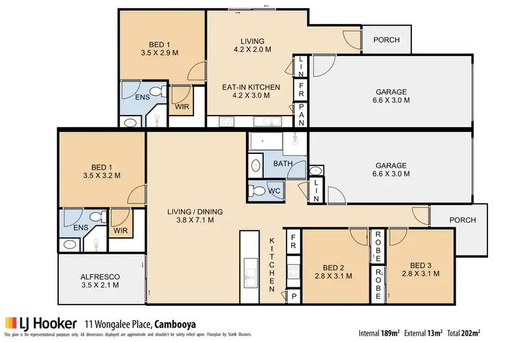Floorplan of Homely semi-detached listing, 11 Wongalee Place, Cambooya QLD 4358