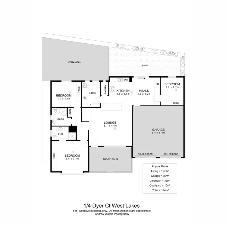 Floorplan of Homely house listing, 1/4 Dyer Court, West Lakes SA 5021