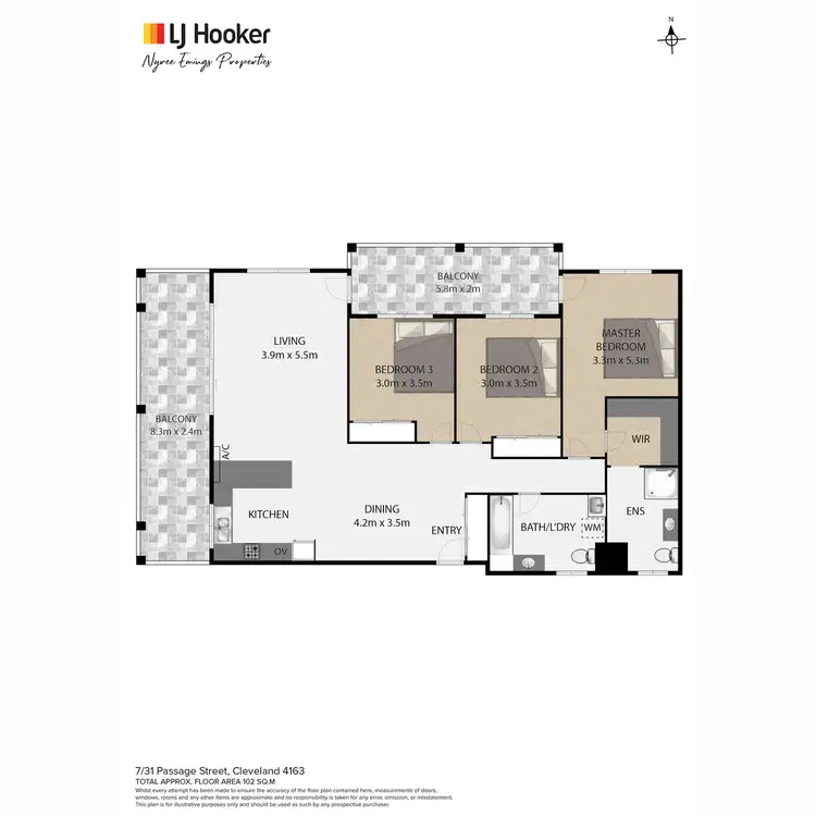 Floorplan of Homely unit listing, 7/31 Passage Street, Cleveland QLD 4163