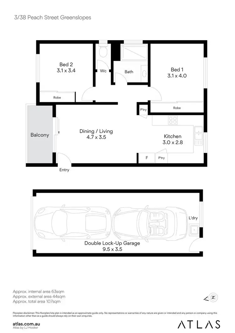Floorplan of Homely unit listing, 3/38 Peach Street, Greenslopes QLD 4120