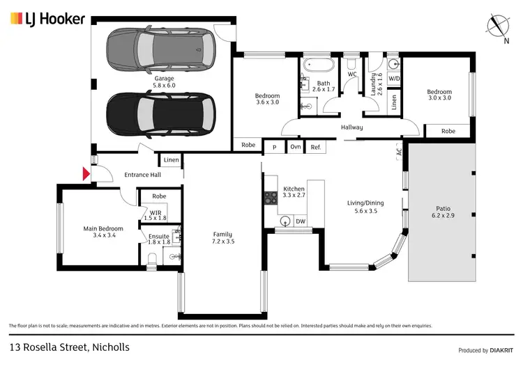 Floorplan of Homely house listing, 13 Rosella Street, Nicholls ACT 2913