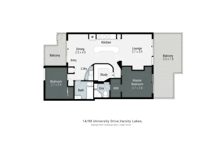 Floorplan of Homely apartment listing, 14/98 University Drive, Varsity Lakes QLD 4227
