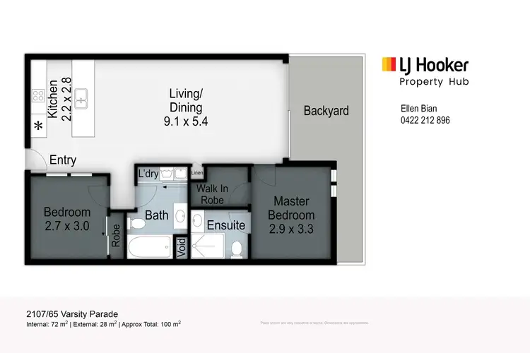 Floorplan of Homely apartment listing, 2107/65 Varsity Parade, Varsity Lakes QLD 4227