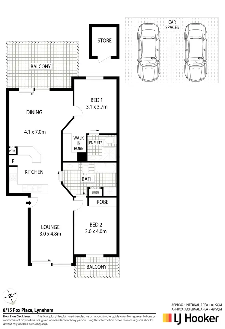 Floorplan of Homely unit listing, 8/15-19 Fox Place, Lyneham ACT 2602