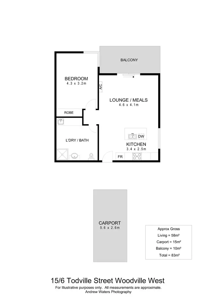 Floorplan of Homely apartment listing, 15/6 Todville Street, Woodville West SA 5011