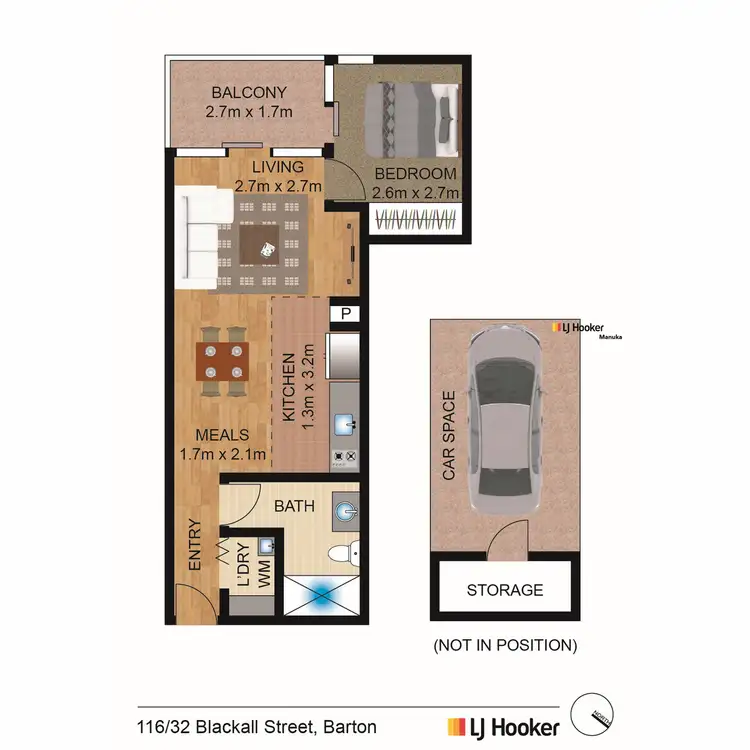 Floorplan of Homely unit listing, 116/32 Blackall Street, Barton ACT 2600