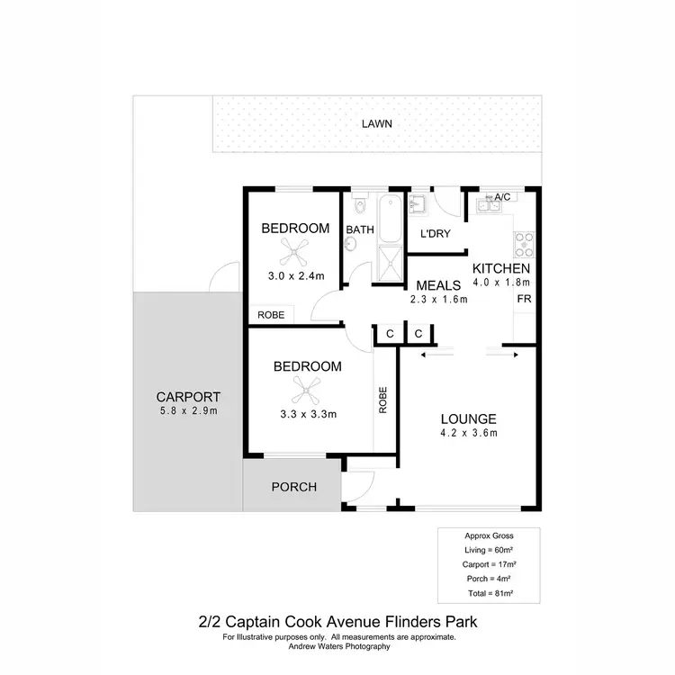 Floorplan of Homely unit listing, 2/2 Captain Cook Avenue, Flinders Park SA 5025