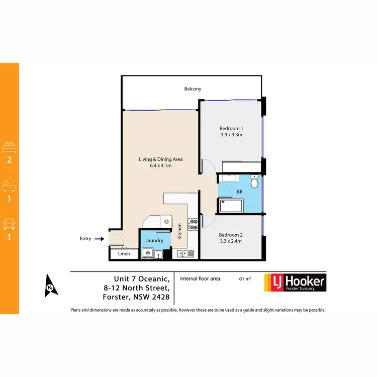 Floorplan of Homely unit listing, 7/8 North Street, Forster NSW 2428