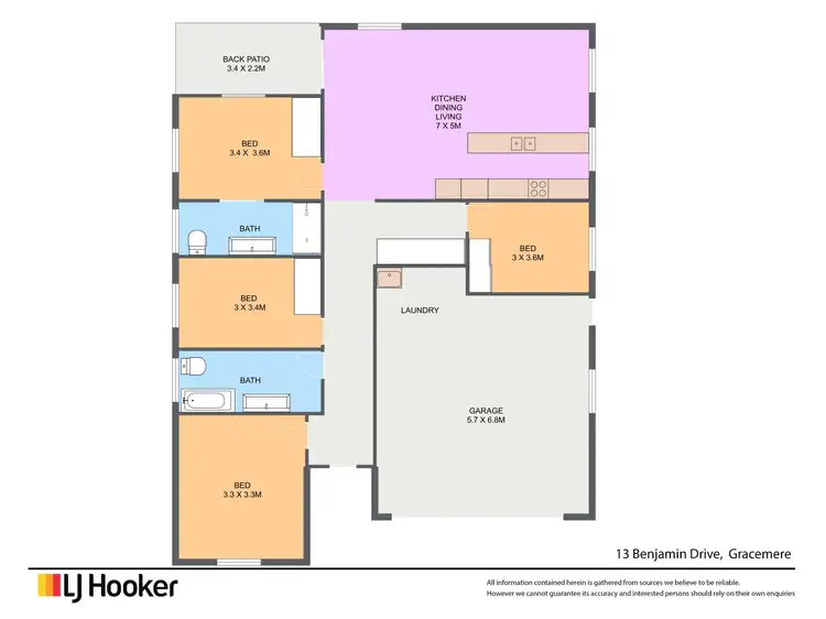 Floorplan of Homely house listing, 13 Benjamin Drive, Gracemere QLD 4702