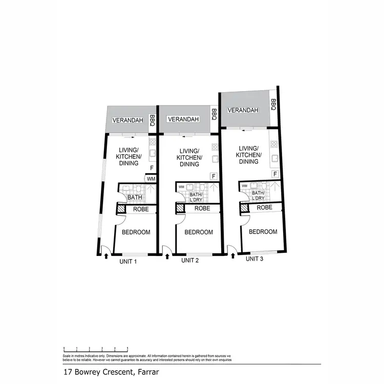 Floorplan of Homely block of units listing, 1,2 & 3/17 Bowrey Crescent, Farrar NT 830