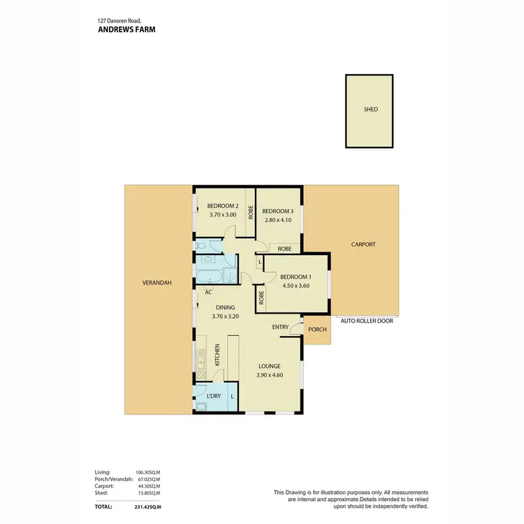 Floorplan of Homely house listing, 127 Davoren Road, Andrews Farm SA 5114