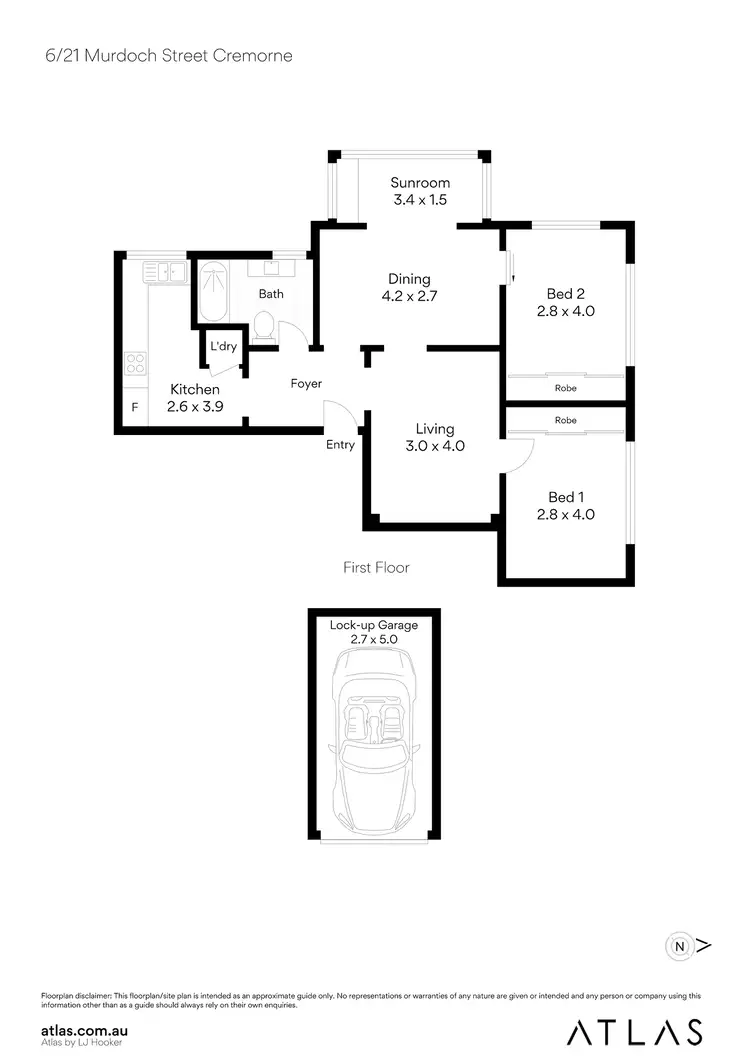 Floorplan of Homely unit listing, 6/21 Murdoch Street, Cremorne NSW 2090