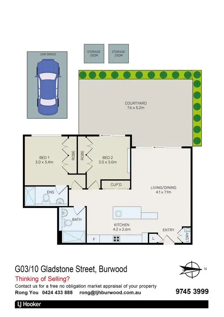 Floorplan of Homely unit listing, G3/10 Gladstone Street, Burwood NSW 2134