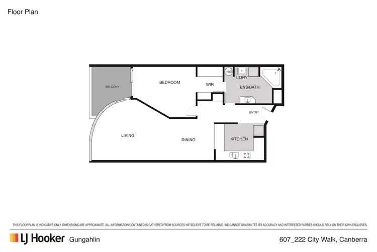 Floorplan of Homely apartment listing, 607/222 City Walk, City ACT 2601