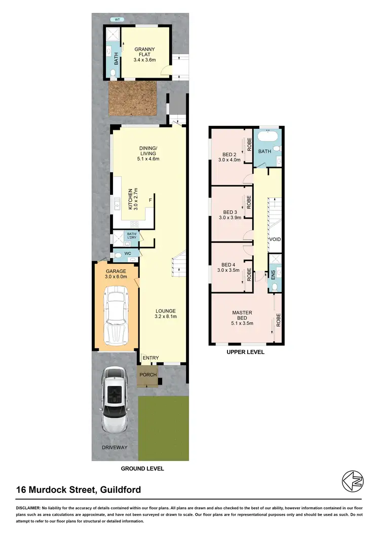 Floorplan of Homely semi-detached listing, 16 Murdock St, Guildford NSW 2161